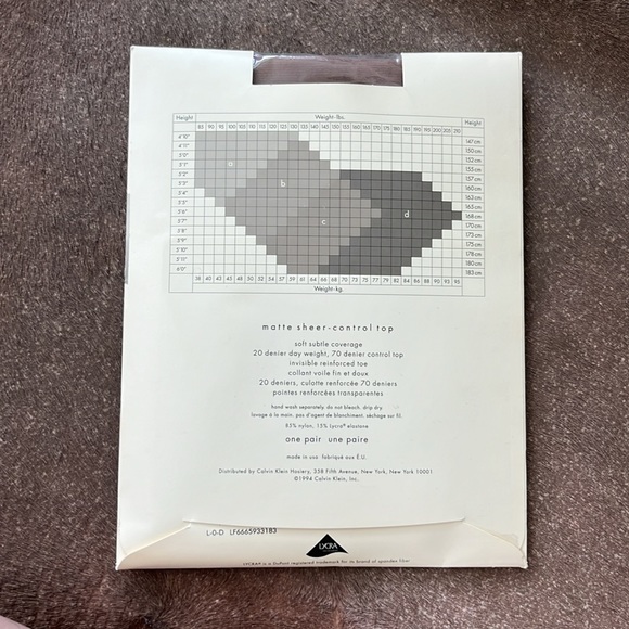 Calvin Klein Matte Sheer Control Top Tights Pantyhose Medium 2 C - Picture 5 of 6